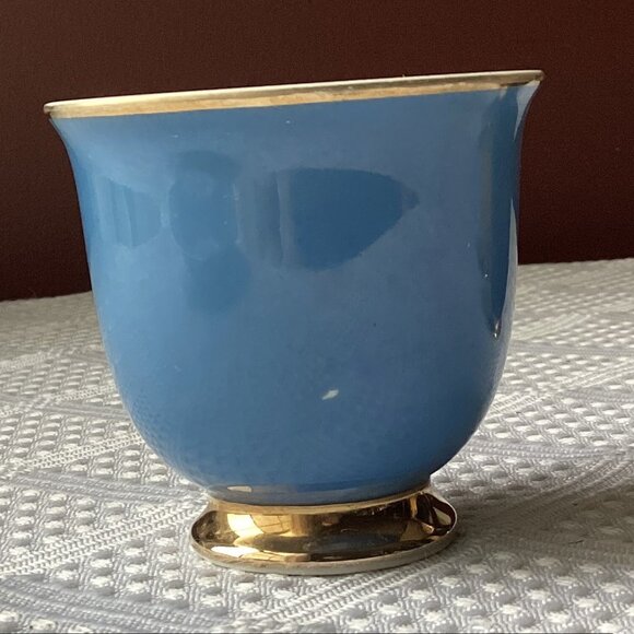 Set 6 Vintage KPM Royal Ivory Floral Turquoise Blue Demitasse Saucer 6 Pc - Picture 8 of 12